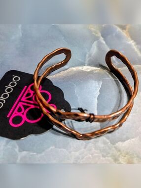 paparazzi Twisted Copper-Tone Open Cuff Bracelet
